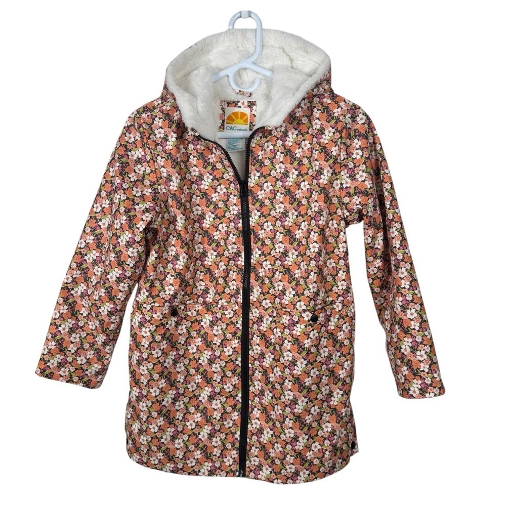 C&C California Sherpa Lined Rain Jacket, Size 12